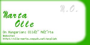 marta olle business card